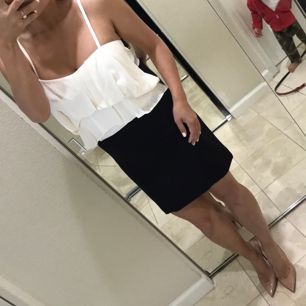 BCBG Maxazria black and white dress